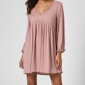 Darling Blue Rain Mauve Baby Doll Dress High Low Hem Size Medium